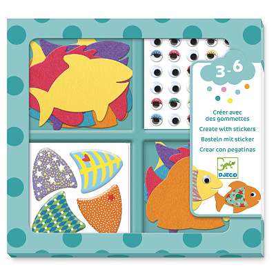 картинка Набор для создания аппликаций из ткани Djeco «Рыбки» от магазина konik.ru
