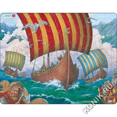 картинка Пазл Larsen «Корабли викингов», 64 эл. от магазина konik.ru
