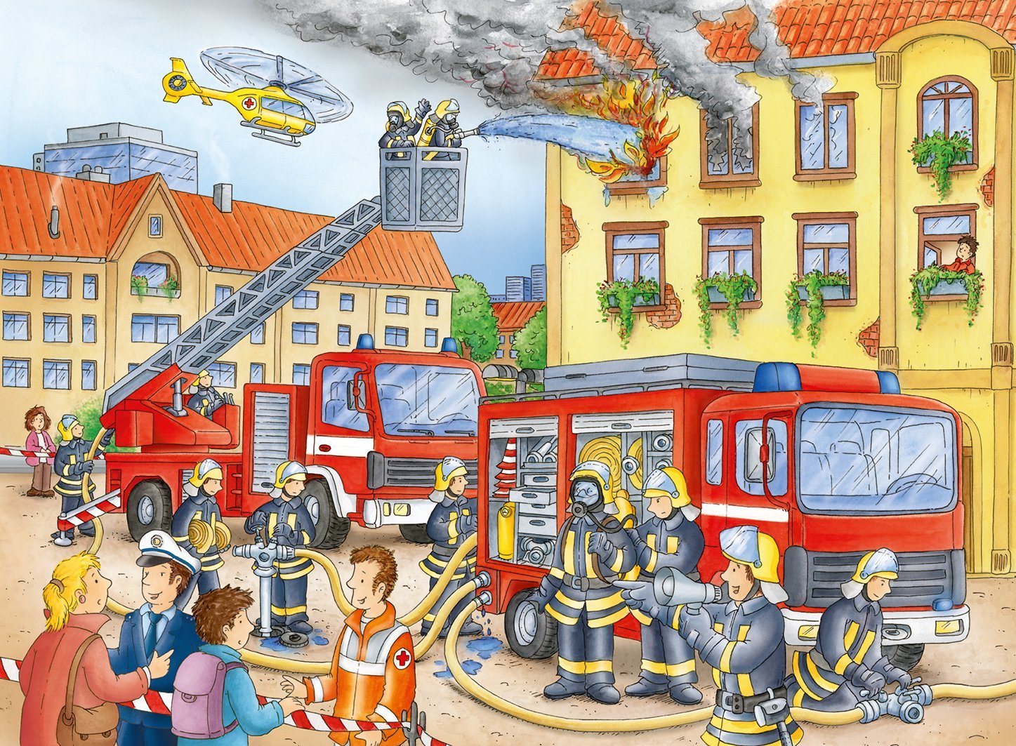 Пазл пожарный. Пазл Ravensburger на пожаре. Пожарная тематика для детей. Пазлы профессии для детей пожарный. Пожар иллюстрация для детей.