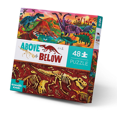 картинка Пазл "Над и под: Динозавры" (48 деталей) от магазина konik.ru