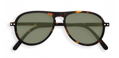 картинка Солнцезащитные очки IZIPIZI, оправа #I, черепаховые с зелёными линзами (выставочный образец) от магазина konik.ru