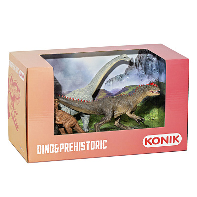 картинка Набор фигурок KONIK «Динозавры: брахиозавр, детёныш тираннозавра, аллозавр» от магазина konik.ru