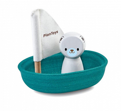 картинка Набор для игры в воде Plan Toys "Лодка и полярный медведь" от магазина konik.ru
