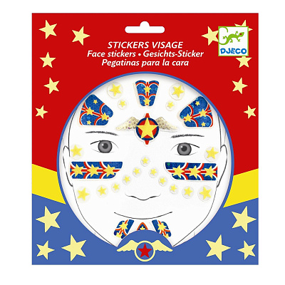 картинка Наклейки для лица Супер герой от магазина konik.ru