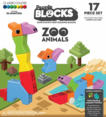картинка Набор кубиков People Blocks «Животные зоопарка» от магазина konik.ru