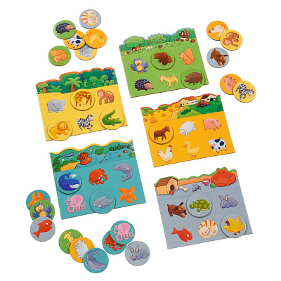 картинка Развивающая игра серии MEMOS, LOTOS, DOMINOS "Игра детское лото Животные" от магазина konik.ru