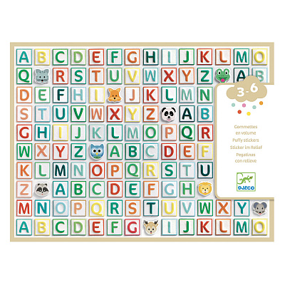 картинка Набор объёмных наклеек Djeco «Латинские буквы» от магазина konik.ru