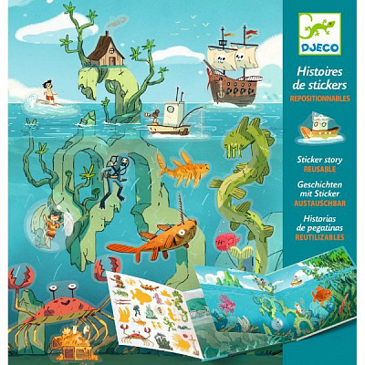 картинка Набор с наклейками Djeco «Путешествие по морю» от магазина konik.ru
