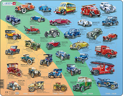 картинка Пазл Larsen «История автомобилей», 42 эл. от магазина konik.ru