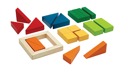 картинка Деревянные блоки Plan Toys «Геометрия» от магазина konik.ru