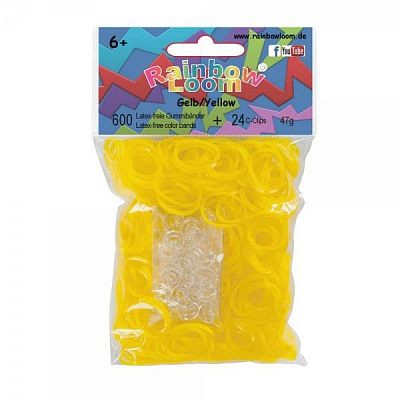 картинка Резиночки для плетения браслетов Rainbow Loom, гелевые жёлтые от магазина konik.ru