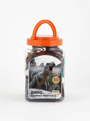 картинка Набор фигурок животных в ведёрке (средний) - динозавры и доисторические животные от магазина konik.ru