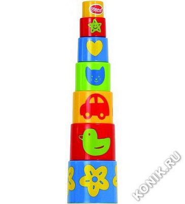 картинка Ведерко-пирамидка Формочки (7 предметов) от магазина konik.ru