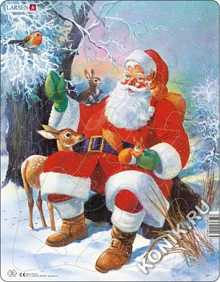 картинка Пазл Larsen «Санта с животными», 32 эл. от магазина konik.ru