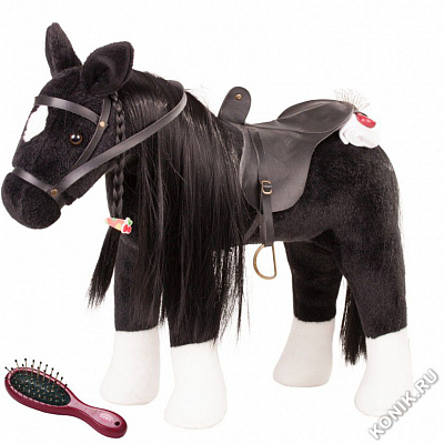 картинка Лошадь Gotz для куклы, чёрная с расческой от магазина konik.ru