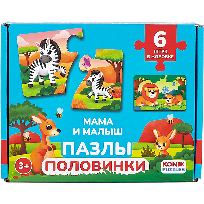 картинка Пазл, марки KONIK PUZZLES. Серия: "Животные". Мама и малыш. от магазина konik.ru