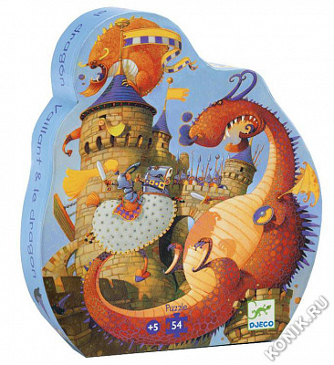 картинка Пазл Djeco «Рыцарь и дракон», 54 эл. от магазина konik.ru