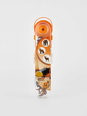 картинка Набор 12 мини-фигурок животных с проектором - дикий мир 2 от магазина konik.ru