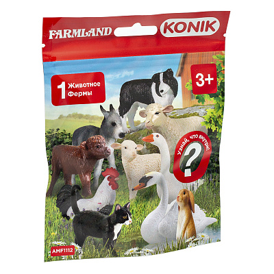 картинка Пакетик-сюрприз KONIK «Животные фермы», 1 фигурка от магазина konik.ru