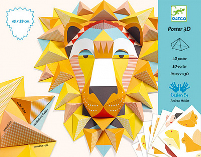 картинка Набор для создания 3D-плаката Djeco «Большие животные» от магазина konik.ru