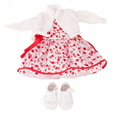 картинка Набор одежды Gotz «Платье с сердечками, кофта, кеды» для куклы 36 см от магазина konik.ru