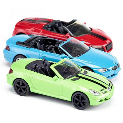 картинка Набор из 3 кабриолетов (Mercedes SLK, Audi R8 Spyd от магазина konik.ru