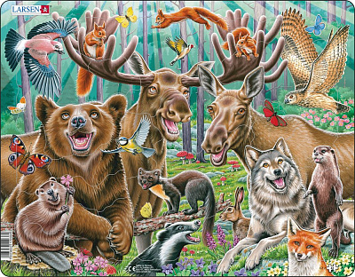 картинка Пазл Larsen «Счастливые лесные животные», 42 эл от магазина konik.ru