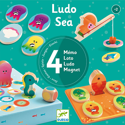 картинка Развивающая игра серии EDUCATIONAL WOODEN GAMES "Людо Море 4 в 1" от магазина konik.ru