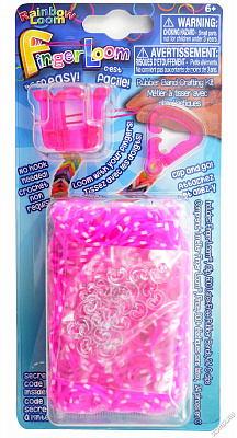 картинка Набор для плетения браслетов из резиночек RAINBOW LOOM Finger Loom (Фингер Лум), розовый от магазина konik.ru