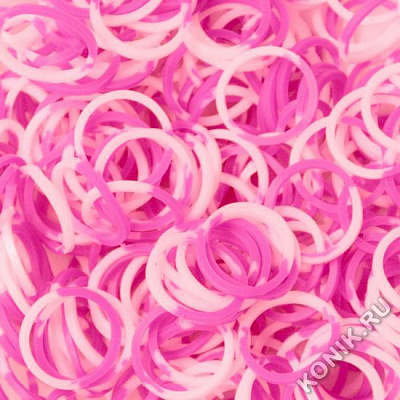 картинка Резиночки для плетения браслетов RAINBOW LOOM бело-розовые от магазина konik.ru