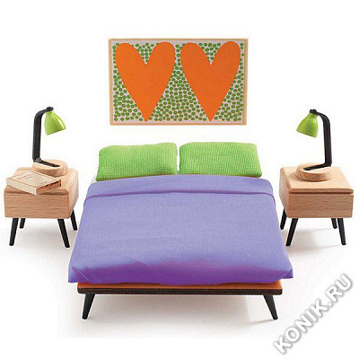 картинка Мебель для кукольного дома Djeco Спальня родителей от магазина konik.ru