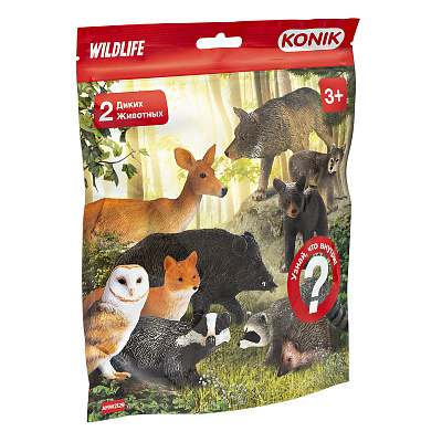 картинка Пакетик-сюрприз KONIK «Лесные животные», 2 фигурки от магазина konik.ru