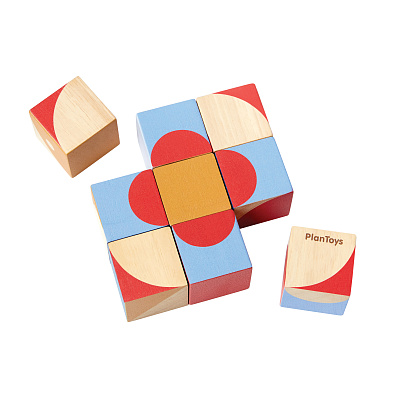 картинка Пазл-кубики Plan Toys «Геометрия» от магазина konik.ru