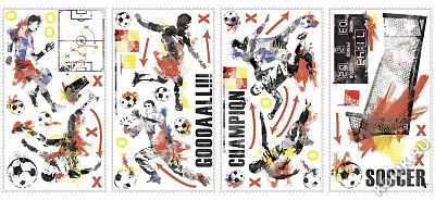 картинка Наклейки для декора ROOMMATES «Чемпионат по футболу» от магазина konik.ru