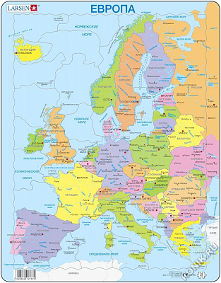 картинка Пазл Larsen «Политическая карта Европы», русский, 37 эл. от магазина konik.ru