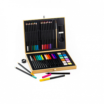 картинка Малый художественный набор Djeco: карандаши, фломастеры, краски от магазина konik.ru