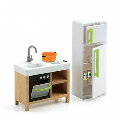 картинка Мебель для кукольного дома Djeco «Кухня» от магазина konik.ru