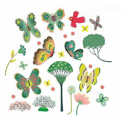 картинка Наклейки на окна Djeco «Бабочки в саду» от магазина konik.ru