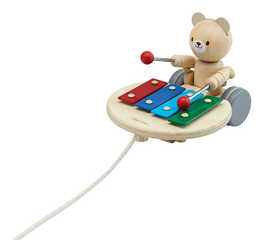 картинка Деревянная каталка Plan Toys «Медведь» от магазина konik.ru