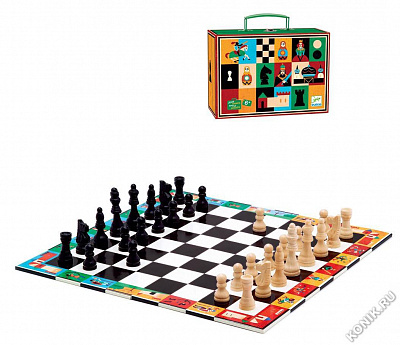 картинка Шахматы и шашки 2 в 1 Djeco  от магазина konik.ru