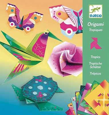 картинка Набор для оригами Djeco «Оригами» с неоновым эффектом от магазина konik.ru