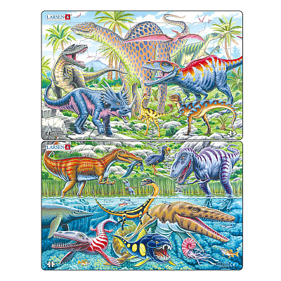 картинка Пазл Larsen «Дикая природа во времена динозавров», 28 эл. от магазина konik.ru