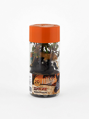 картинка Набор 12 мини-фигурок  животных в тубе - дикий мир от магазина konik.ru